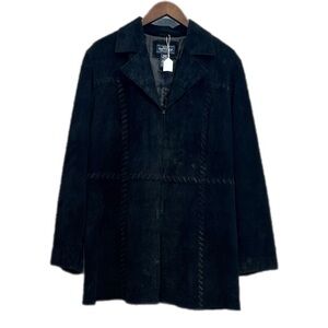 Y2K Vintage Sonoma Genuine Suede Leather Jacket w/ whipstitch detailing Size XL
